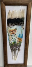 Cheetah On Bird Feather Art Hand Painted