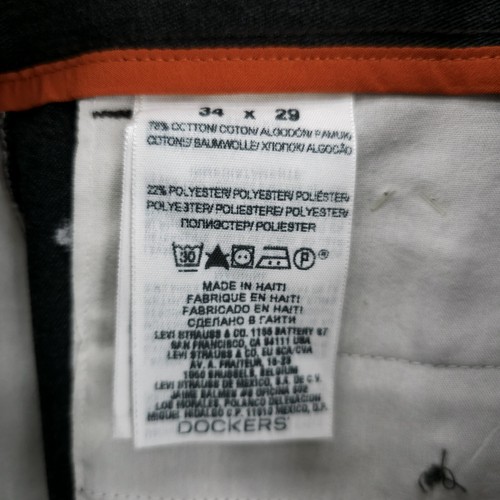 Pantaloni Dockers D2 Iron Free grigio scuro kaki vestibilità dritta piatto davanti nuovi con etichette 34x29 - Foto 8 di 8