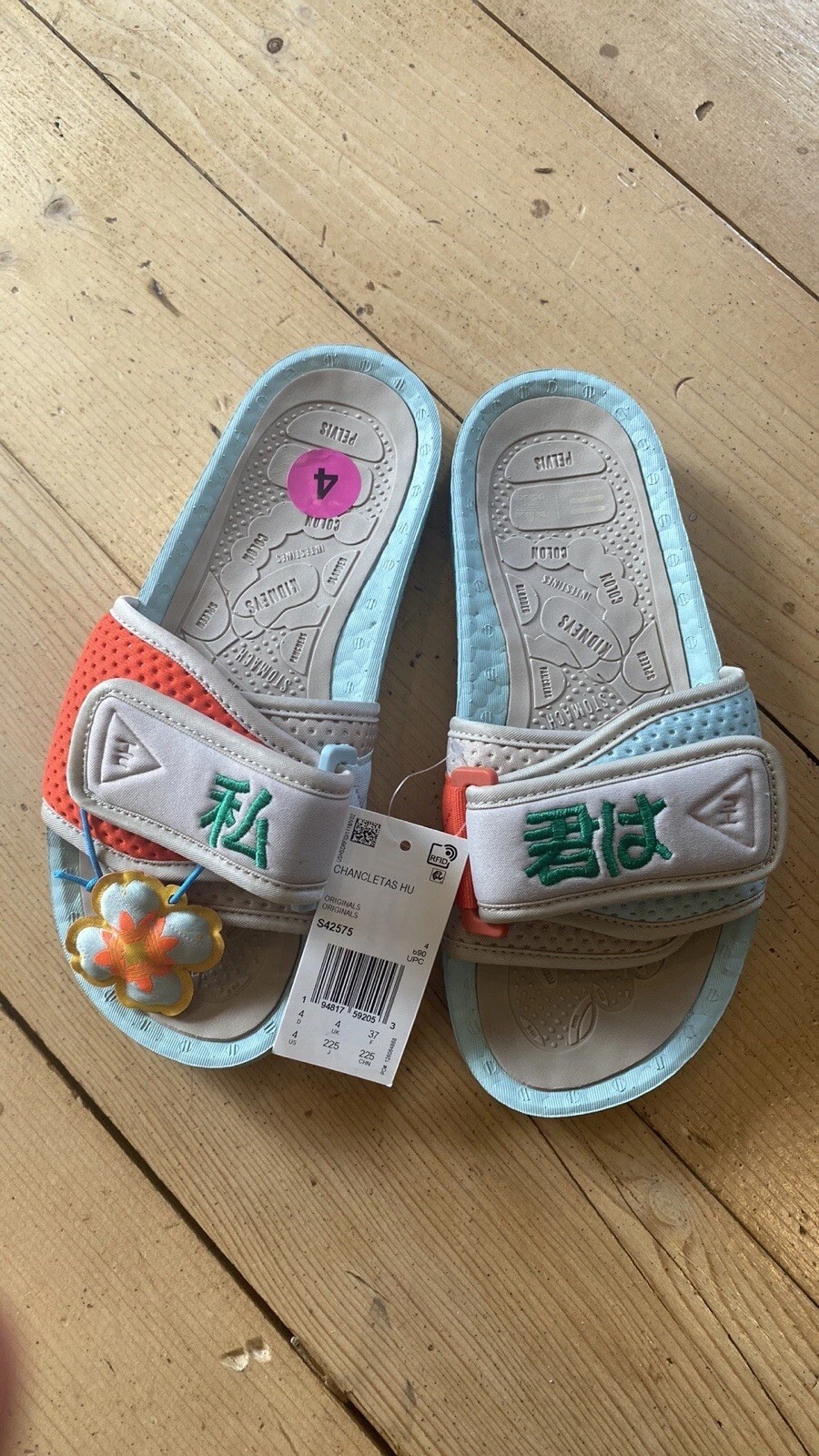 Adidas Pharrell x NIGO x HU Chancletas Slides UK 4 FR 37 donna 6 6 5