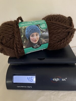 Loops and Threads Cozy Wool Yarn Chocolate Brown SUPER BULKY 90 Yds. 4.5 Oz