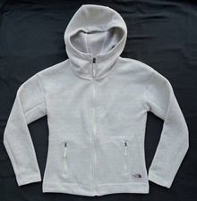 THE NORTH FACE Sibley Off White Textured Waffle Fleece Hooded Jacket Womens XS