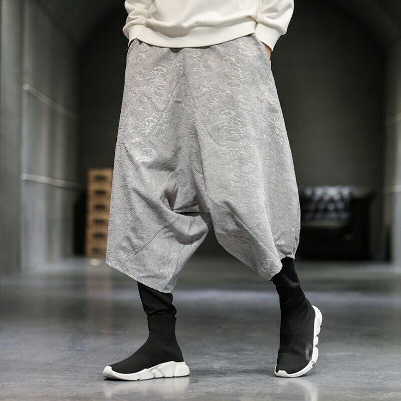 viel programma taart Men Loose Harem Pants Wide Legs Hip Hop Fashion Street Sweatpant Casual  Trousers | eBay