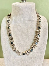 Uno De 50 Necklace With Blue Stones New With Tag