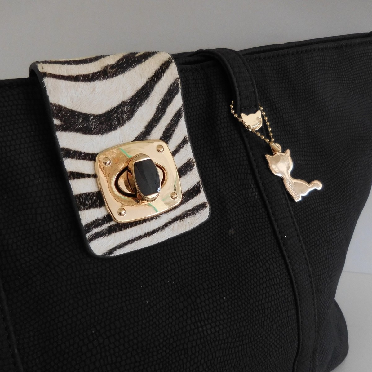 Sac à Main Vintage LOLLIPOPS Paris – Taille Moyenne, Cuir Synthétique, Imprimé Animal, Occasion