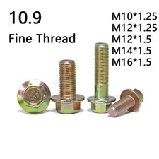 Color Zinc 10.9 Steel Fine Thread Hexagon Flange Head Bolts M10 M12 M14 M16