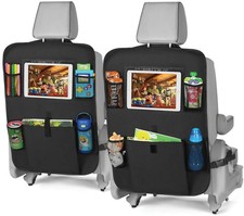 2 Pack X Large Car Back Seat Protector With 6 Pocket Organizer And Tablet Holder