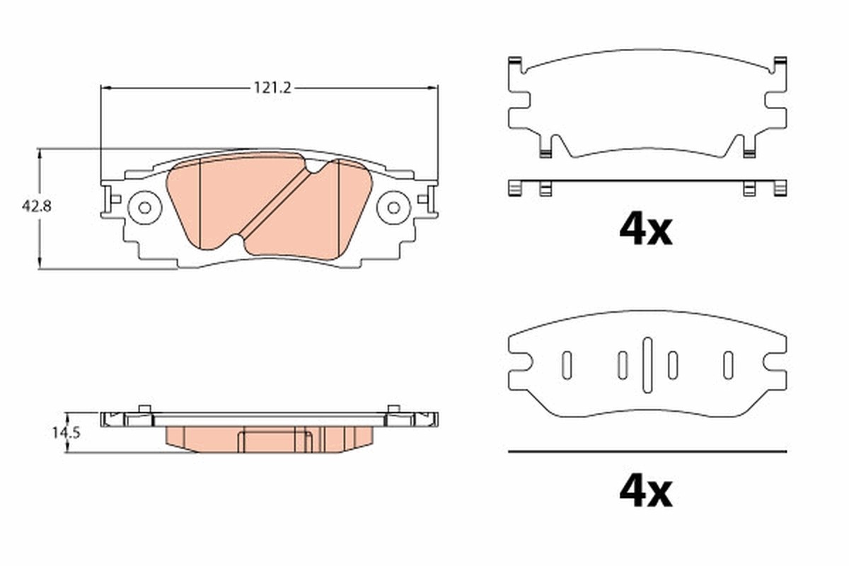 Rear TRW-OE GDB2183 Brake Pad Set, disc brake for LEXUS,TOYOTA