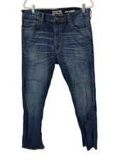 Signature Levi Strauss and Co Slim Straight Denim Jeans Size 36 Blue Dark Wash