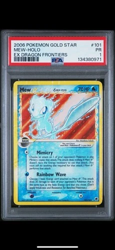 Gold Star Mew Dragon Frontiers Card 101/101 PSA 1 Vintage Pokemon Card