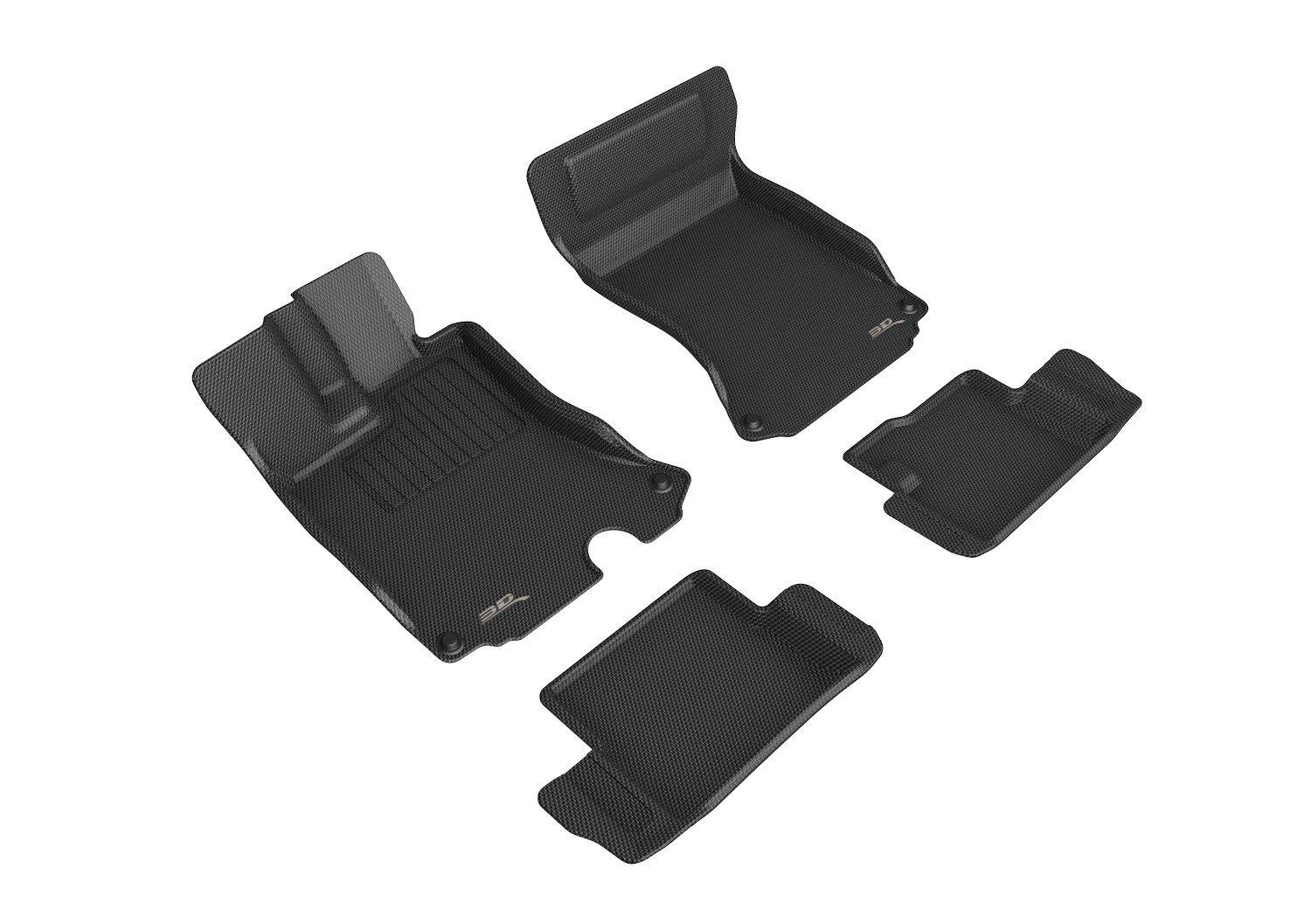 3D MAXpider KAGU Floor Liner Mats BLACK 2 Rows for FERRARI PORTOFINO M 2021-2024