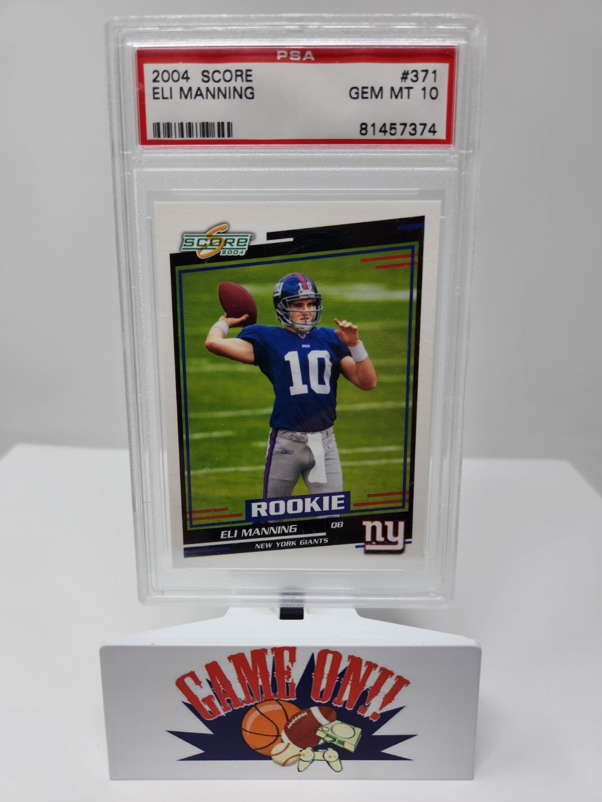 PSA 10 2004 Score #371 Eli Manning RC Rookie New York Giants sc