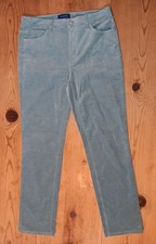 Talbots Pants Womens 8 Blue Corduroy High Waist Straight Leg Classic Stretch
