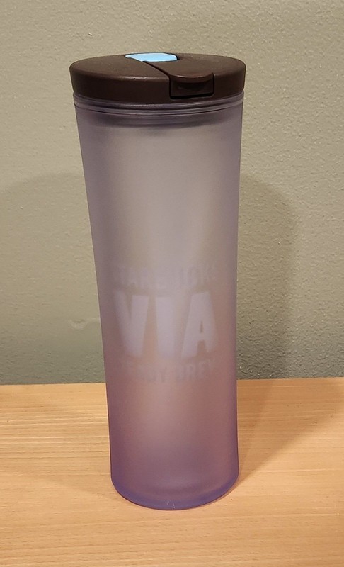 Starbucks Tumbler Opaque Cold Cup with Flip-top Brown Lid Via Ready Brew 24 oz.