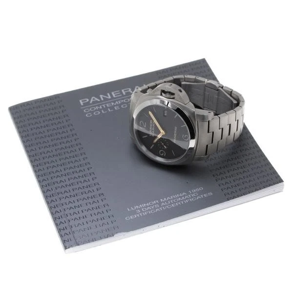 Panerai — Officine Panerai Luminor Marina 1950 PAM00352 45mm Ti Brown Dial Watch #C3479