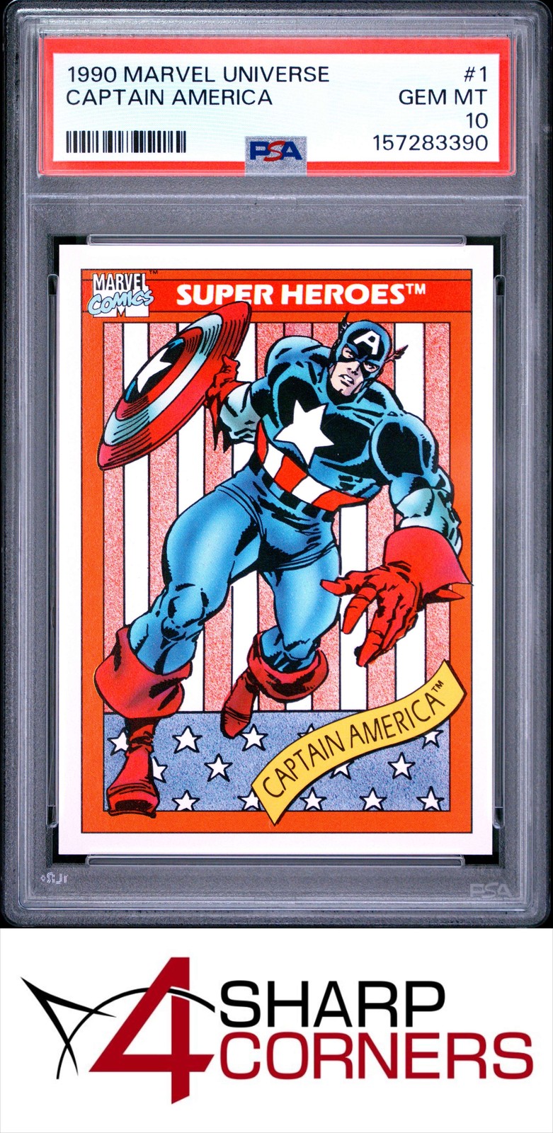 1990 MARVEL UNIVERSE #1 CAPTAIN AMERICA PSA 10