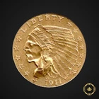 2.5 Eagle Gold Coin 1911 2 1/2 Dollar Indian
