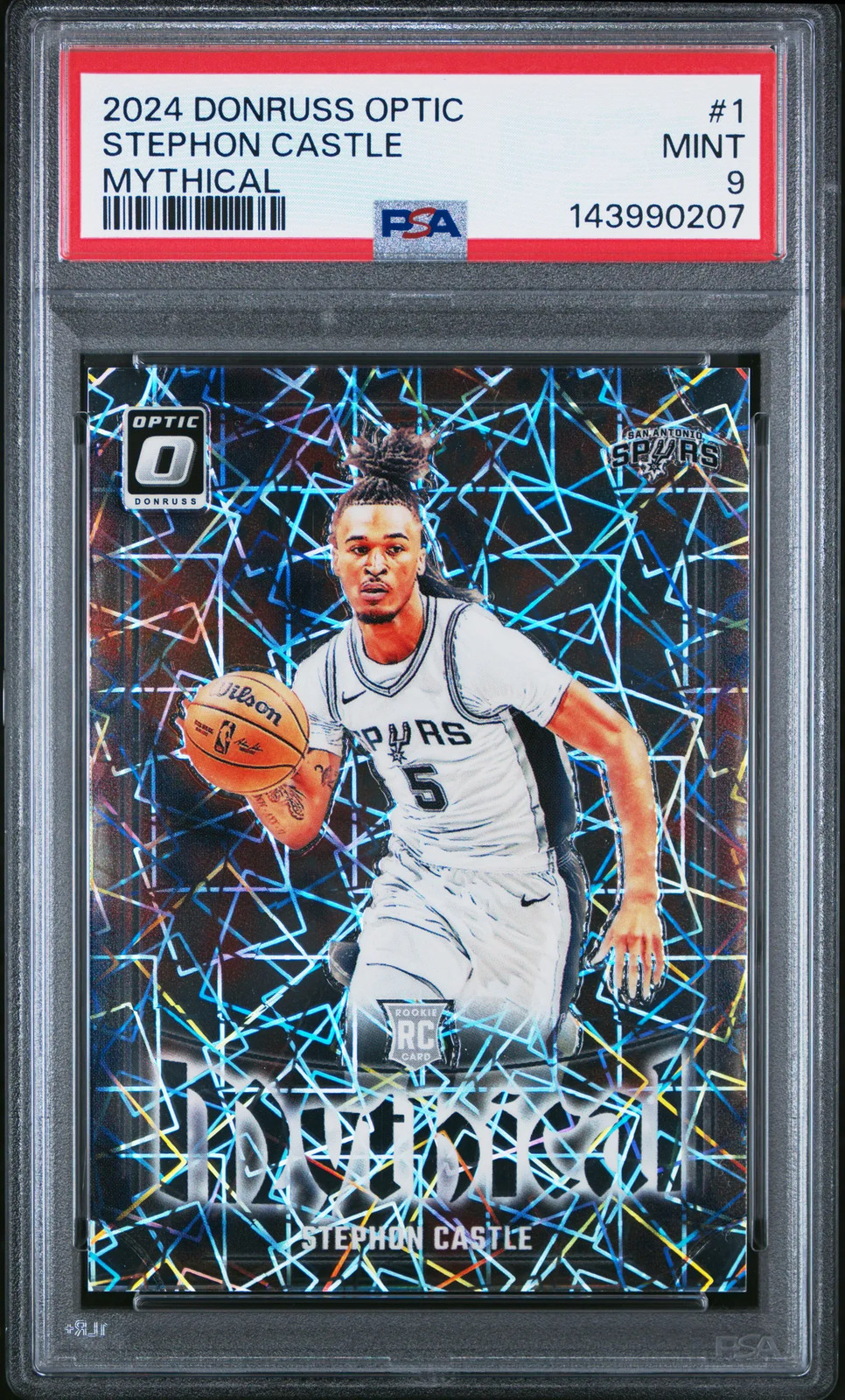 2024 Panini Donruss Optic Mythical Stephon Castle #1 PSA 9 Rookie Case Hit Spurs