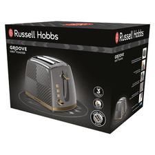 BRAND NEW Russell Hobbs 26392 2-Slice Toaster Grey/Gold Variable Browning