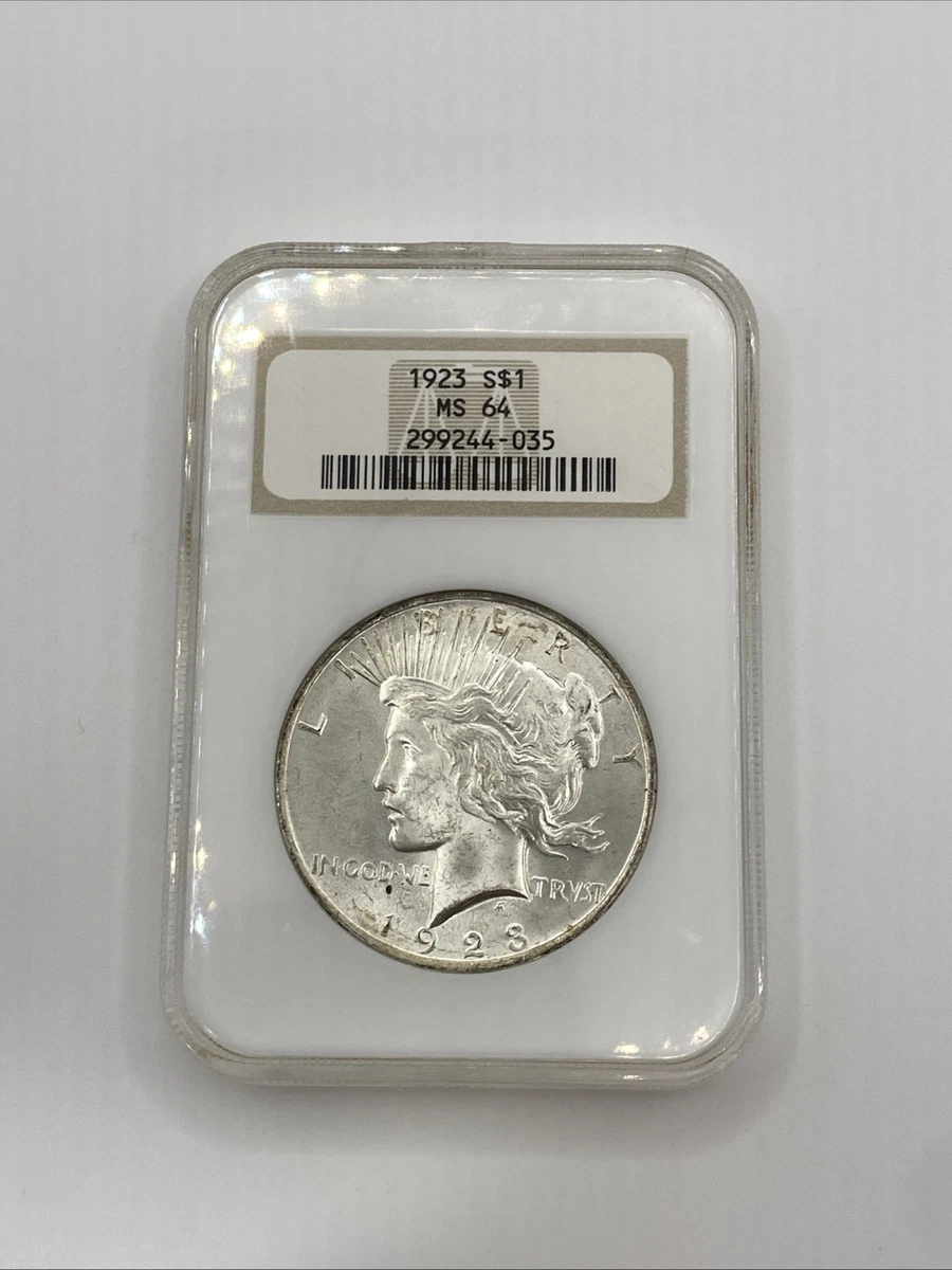 MS 64 Graded 1923 Year NGC Certified Peace Dollars (1921-1935) for