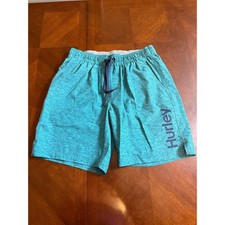 Hurley Youth Boys Swim Trunks Shorts Turquoise Blue M Elastic Waist Drawstring