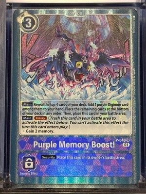 Purple Memory Boost! P-040 Digimon Card Game Super Rare NM
