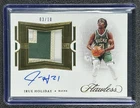 JRUE HOLIDAY 2020-21 PANINI FLAWLESS GAME-USED PATCH AUTO GOLD 3/10 BUCKS