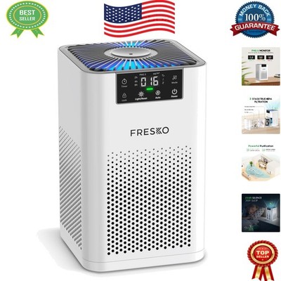 360° Airflow HEPA Air Purifier: Ultra-Quiet 22dB with Child Lock & Aromatherapy