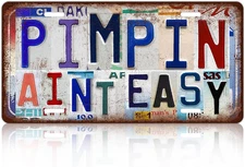 Vintage License Plate Wall Decor Metal Sign Tin Signs for Bar Home Bedroom Garag