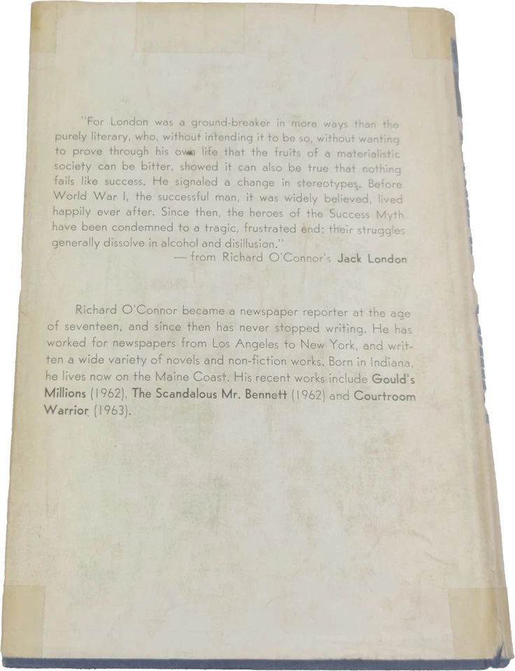 Jack London: A Biography by Richard O’Connor 1964 1st Edition HC w/ DJ — 第 3/4 张图片