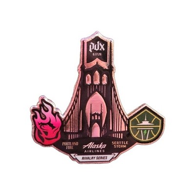 Portland Fire 2026 I5 Rivalry Seattle Storm Button Lapel Pin Limited Ed WNBA