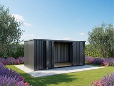 Gerätehäuschen Gartenbox Gartencontainer Gartenschuppen Lagerbox 5m RAL7021