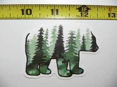 BEAR TREES FOREST DECAL STICKER HIKING CAMPING WOODS NATURE HIKE