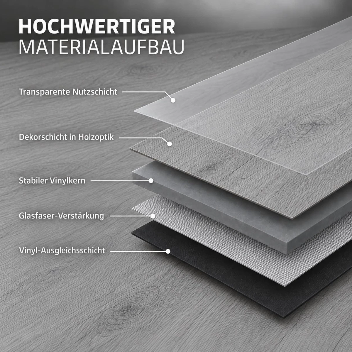 Suelo de vinilo clic Windswell nogal americano roble 4,2 mm sonido de pisada resistente al agua aspecto de madera