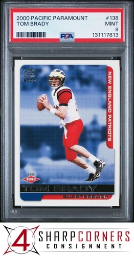 2000 PACIFIC PARAMOUNT #138 TOM BRADY RC PATRIOTS PSA 9
