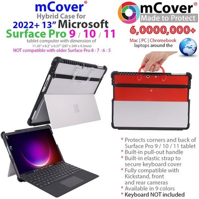 NEW mCover Case for 13'' Microsoft Surface Pro 11 / 10 / 9 tablet Built-in handle