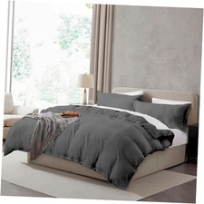 Duvet Cover Set - Soft Prewashed Grey Duvet Full 09 - Grey No Comforter 