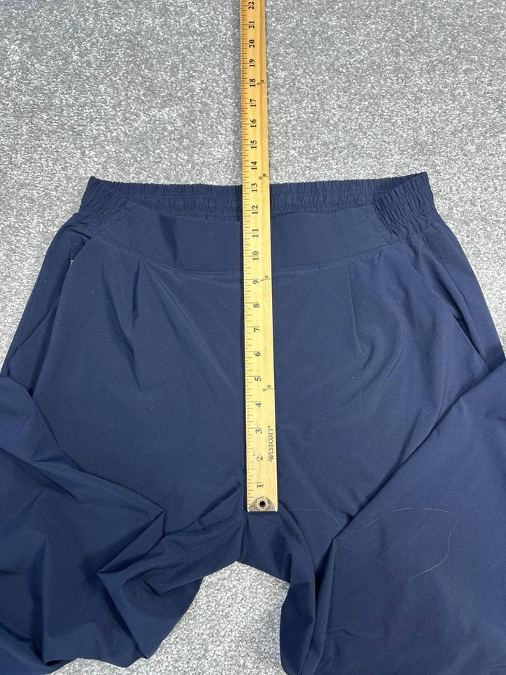 Pantalones cortos de pierna ancha Athleta Brooklyn para mujer 8 azules tiro alto resistentes a las arrugas Foto 4 de 4