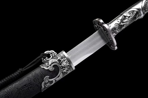 Espada espada Qing china de batalla 1095 hoja de acero al carbono dragón afilado Dao - Imagen 6 de 11