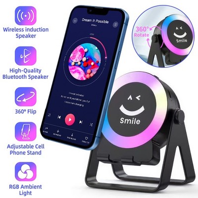 5-in-1 Wireless-Induction Audio Bluetooth Speaker Rechargeable Bracket Speaker