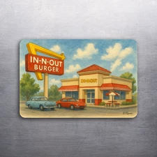 3x 2 Vintage Style In N Out Burger Art Fridge Refrigerator Magnet (D.Romeo)