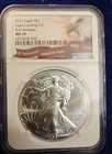 2021 Silver Eagle Type 2  First Release MS70 NGC Eagle Landing