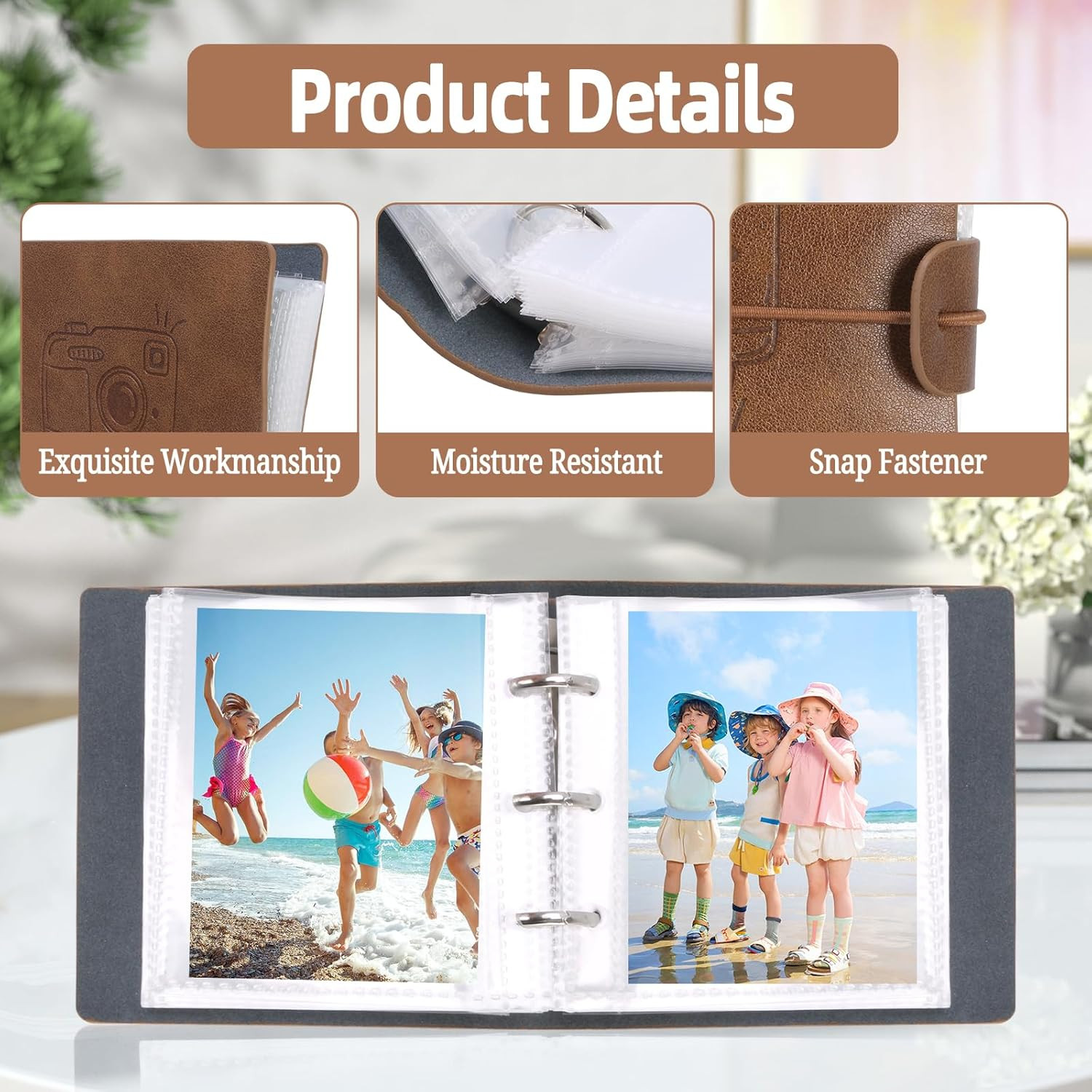 Small Photo Album Book, Mini 2X3 Photo Albums for Polaroid Wallet Size Photos, P