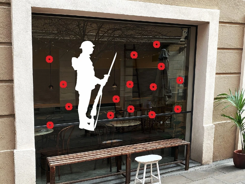 Lest We Forget Remembrance Day Stickers Poppy Soldier Patriotic Car Vinyl Quote - Image 3 of 4