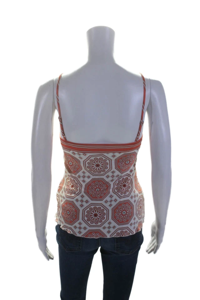 Trina Turk Women's V-Neck Spaghetti Straps Silky Tank Top Red Size P - Image 3 of 4