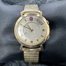 Le Coultre Rare Vintage Ford Motor Company Henry Ford II Alarm Wristwatch 1955