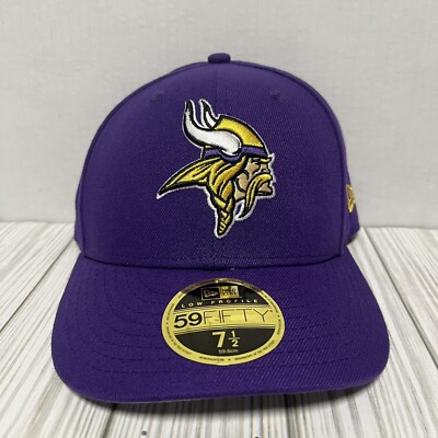 Casquette New Era 59Fifty Low Profile - Minnesota Vikings - 100% Laine - Noir - Neuf Avec Étiquettes