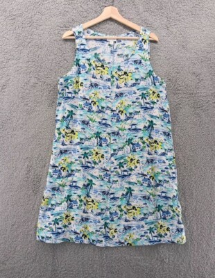 J. Jill Blue White Scenic Beach Villa Palm Tree Shift Tank Dress Linen Size M | eBay J. Jill Blue White Scenic Beach Villa Palm Tree Shift Tank Dress Linen Size M | eBay