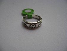Sterling Silver Three Flowers Band Ring New