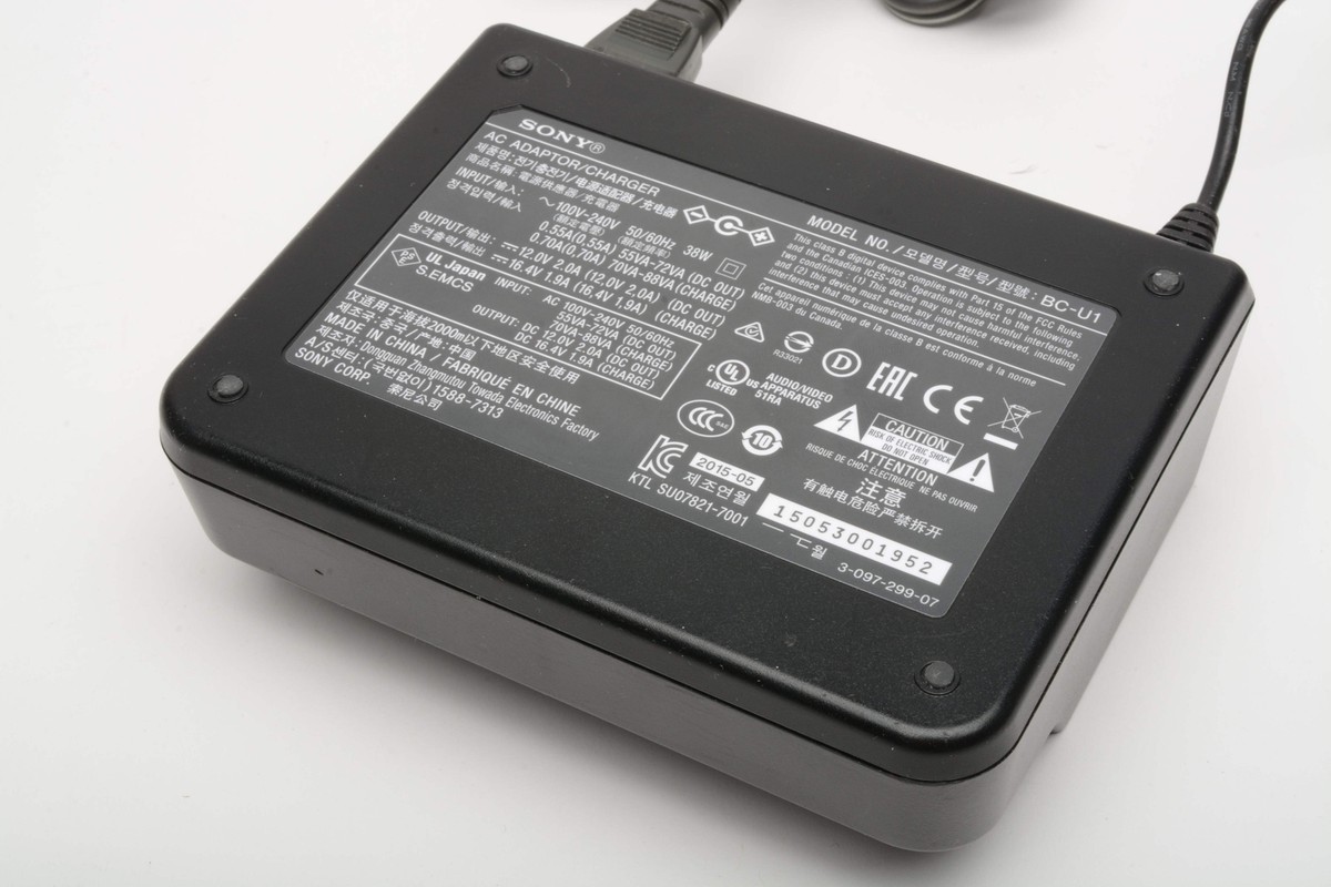 Sony BC-U1 Battery Charger / AC Adapter, Very clean, tested