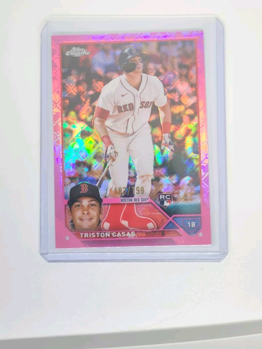 2023 Topps Chrome Logofractor Pink Refractors #174 Triston Casas /199 Red Sox